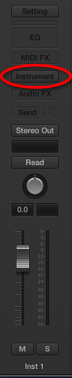 Logic X Instrument Button