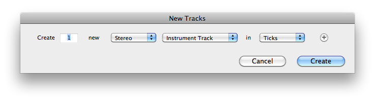 ProTools New Tracks