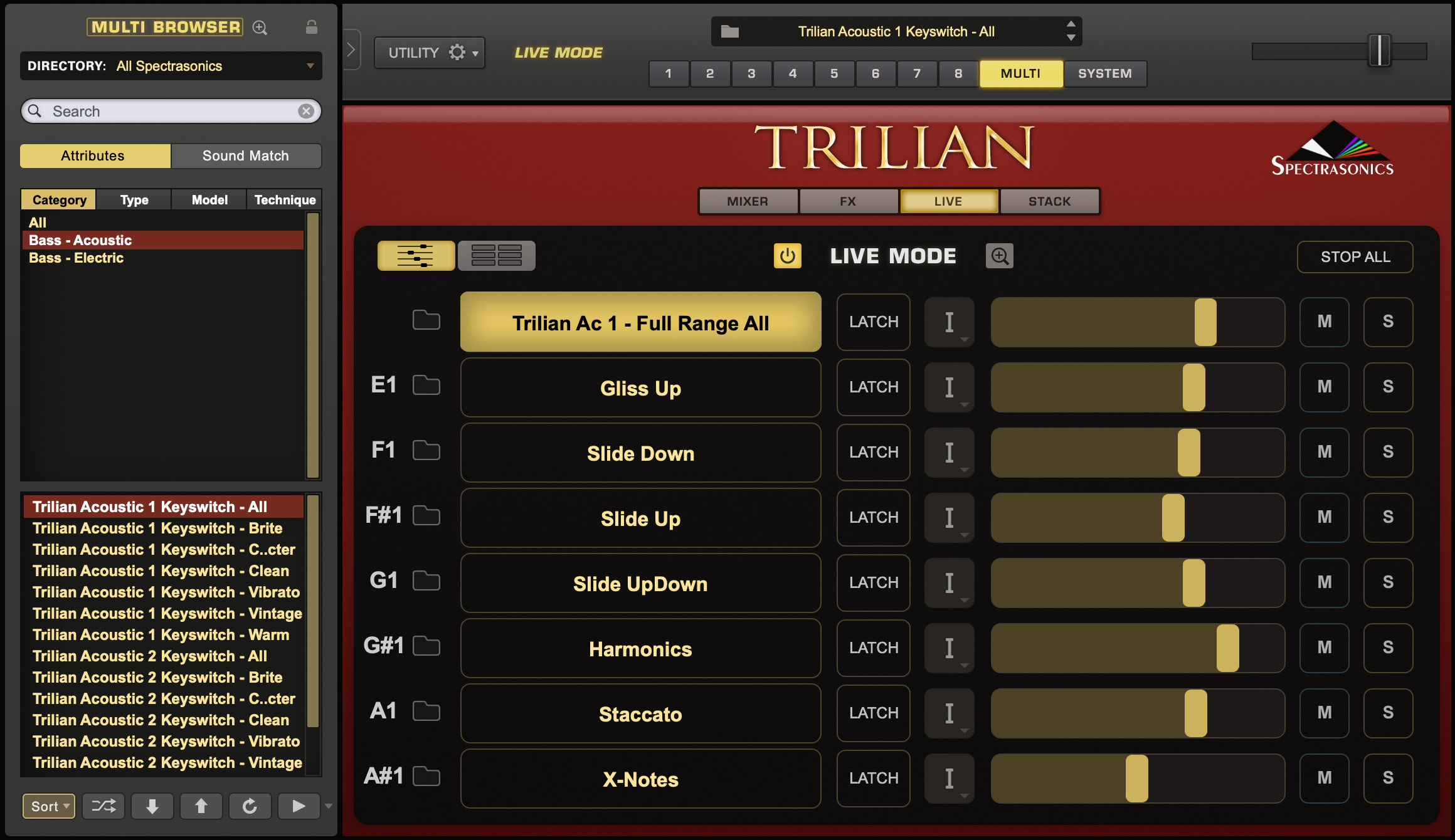 trilian bass key switch